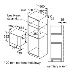 Siemens Kuchenki Mikrofalowe^Mikrofala do zabudowy iQ500 czarna BF525LMB1