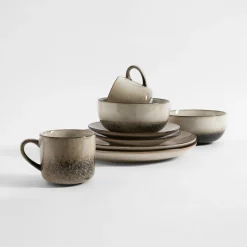 inny Miska ceramiczna brązowo-beżowa ZORA 690 ml