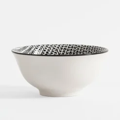 Best inny Miska porcelanowa biało-czarna ALORA 650 ml