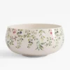 Clearance inny Miska porcelanowa w zielono-różowe kwiaty 660 ml