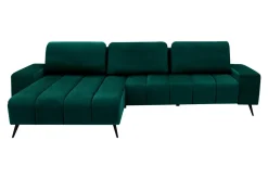 Sale Fresh Narożnik butelkowa zieleń VELVET NEW lewy