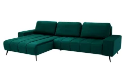 Sale Fresh Narożnik butelkowa zieleń VELVET NEW lewy