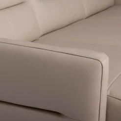 inny Narożniki^Narożnik jasnobeżowy z nóżkami w chromie FARO lewy