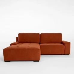 Clearance Exline Narożnik rozkładany ceglasty COMODO lewy