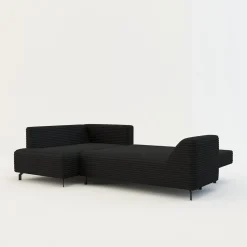 Discount FN Design Narożnik rozkładany czarny ASOLO lewy