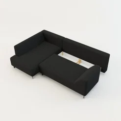 Discount FN Design Narożnik rozkładany czarny ASOLO lewy