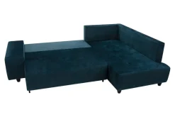 Clearance Comfort Line Narożnik rozkładany granatowy CALPE prawy
