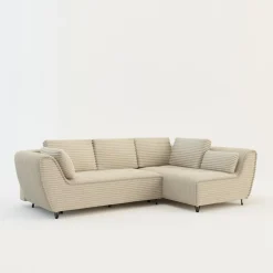 Outlet Exline Narożnik rozkładany kremowy COCOLI prawy