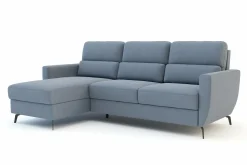 Clearance Inspire Narożnik rozkładany szaroniebieski SOLETO lewy
