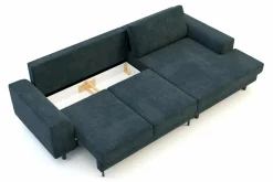 New Comfort Line Narożnik rozkładany szaroniebieski HARISON prawy