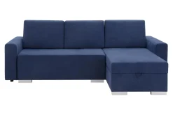New Narożnik rozkładany z 2 pojemnikami granatowy ALBI