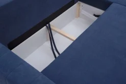 New Narożnik rozkładany z 2 pojemnikami granatowy ALBI