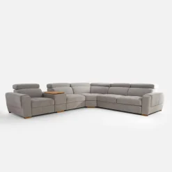 Discount Inspire Narożnik rozkładany z funkcją relaks szary VESTA lewy