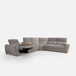 Discount Inspire Narożnik rozkładany z funkcją relaks szary VESTA lewy