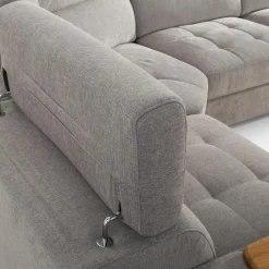 Discount Inspire Narożnik rozkładany z funkcją relaks szary VESTA lewy