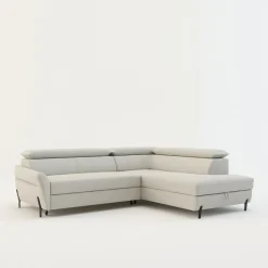 Clearance Instilo Narożnik rozkładany z regulowanymi zagłówkami jasnoszary ROMEO lewy