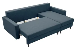 Outlet Exline Narożnik z 2 pojemnikami ciemnoniebieski POLLY