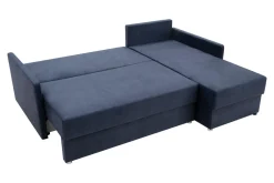 Sale Narożnik z 2 pojemnikami szaroniebieski BALI