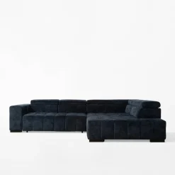Outlet FN Design Narożnik z regulowanymi zagłówkami granatowy CHOCO prawy