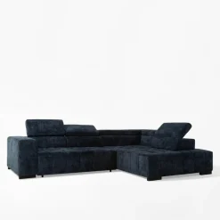 Outlet FN Design Narożnik z regulowanymi zagłówkami granatowy CHOCO prawy