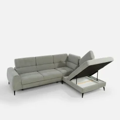 Discount New Form Narożnik z regulowanymi zagłówkami jasnoszary JAZZY L prawy