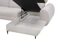 INFINI Narożniki^Narożnik z regulowanymi zagłówkami ecru ALVOR prawy