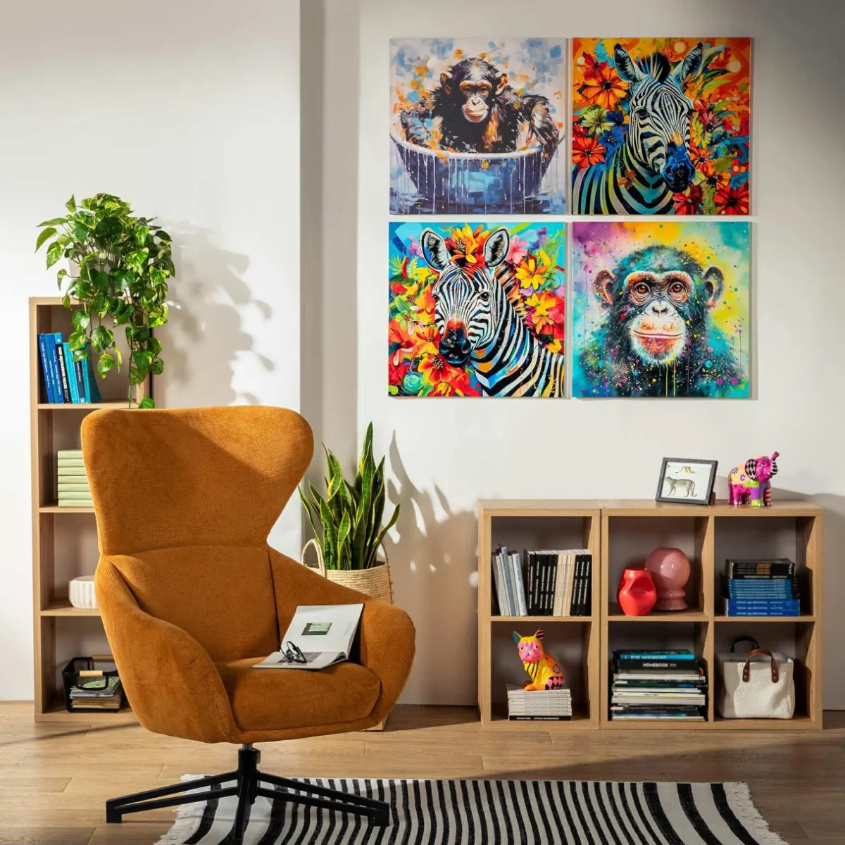 Best inny Obraz na płótnie kolorowy MAŁPA 60x60 cm