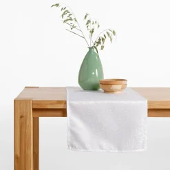 Sale inny Obrus żakardowy w listki biały ACACIA 40x120 cm
