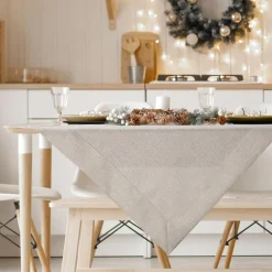 Eurofirany Obrusy, Serwetki I Bieżniki|Obrusy, Serwetki I Bieżniki^Obrus beżowo-srebrny LANA 140x260 cm
