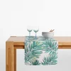 Sale inny Obrus biały w zielone liście GARDENA 40x120 cm