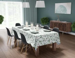 Obrusy, Serwetki I Bieżniki|Obrusy, Serwetki I Bieżniki^Obrus plamoodporny w zielone kwiaty 140x280 cm