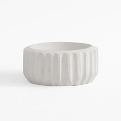 Best inny Patera dekoracyjna żłobiona biała 20 cm