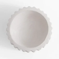 Best inny Patera dekoracyjna żłobiona biała 20 cm
