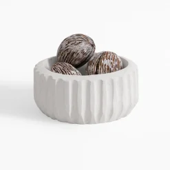 Best inny Patera dekoracyjna żłobiona biała 20 cm