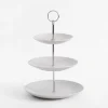 Discount Patera 3-poziomowa porcelanowa biała 35 cm