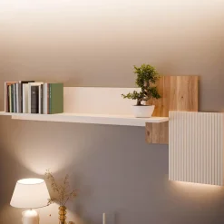 Clearance FORTE Półka ścienna z oświetleniem OAK SQUERE