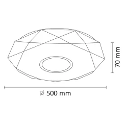 Best Plafon biały LED 68W DIAMOND 50 cm z pilotem