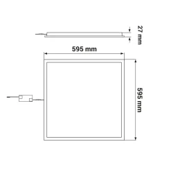 Outlet LED-POL Plafon kwadratowy LED 36W biały ORO BACKLIT 59,5x59,5 cm