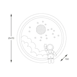 Clearance Zumaline Plafon LED astronauta kolorowy FOCUS