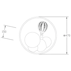 Dzieci Zumaline Lampy Wiszące I Sufitowe|Lampy Do Pokoju Dziecięcego^Plafon LED FOCUS biało-czerwony