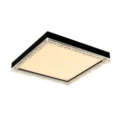 Zumaline Plafony|Wszystkie Lampy Sufitowe^Plafon LED kwadratowy czarny REGI 45,8 cm