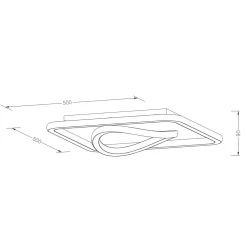 Zumaline Plafony|Wszystkie Lampy Sufitowe^Plafon LED kwadratowy czarno-złoty LENS 50x50 cm