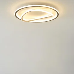 Zumaline Plafony|Wszystkie Lampy Sufitowe^Plafon LED okrągły czarno-złoty LENS 50 cm
