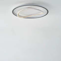 Zumaline Plafony|Wszystkie Lampy Sufitowe^Plafon LED okrągły czarno-złoty LENS 50 cm