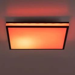 Paul Neuhaus Plafony|Wszystkie Lampy Sufitowe^Plafon LED RGB czarny MARIO z pilotem 46,5x46,5 cm