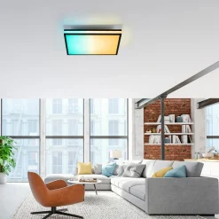 Paul Neuhaus Plafony|Wszystkie Lampy Sufitowe^Plafon LED RGB czarny MARIO z pilotem 46,5x46,5 cm