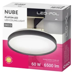 Sale LED-POL Plafon LED 60W czarny ORO NUBE