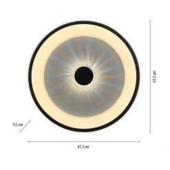 Paul Neuhaus Plafony|Wszystkie Lampy Sufitowe^Plafon LED 37W czarny VERTIGO z pilotem fi 61,5 cm
