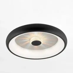New Paul Neuhaus Plafon LED 29W czarny VERTIGO z pilotem fi 46,5 cm