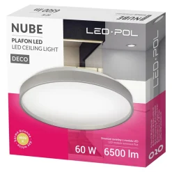 Outlet LED-POL Plafon LED 60W srebrny ORO NUBE